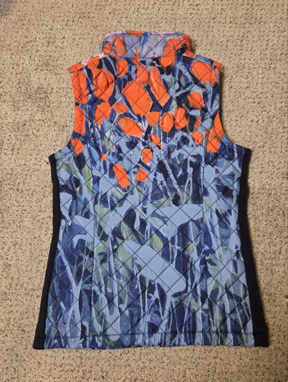 NWT Claire Desjardins Quilted Floral Vest Women's Small "Dusk In The Garden" Art - Picture 6 of 7